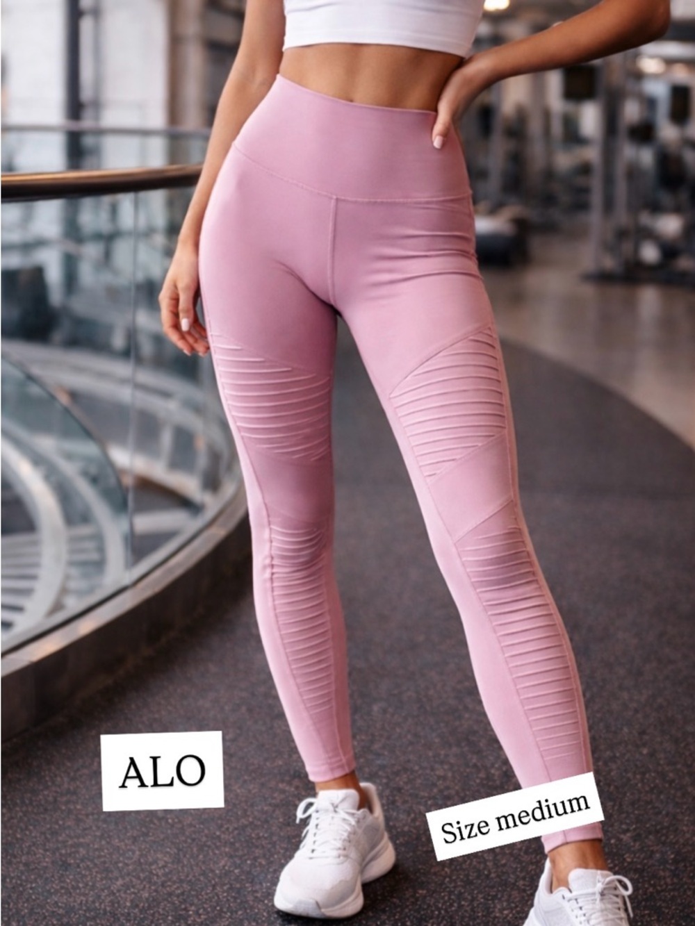 ALO Yoga High-Waist Pink Moto Leggings